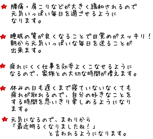 桜木町のマッサージ治療院CHIKARAの施術を受けたお客様の声